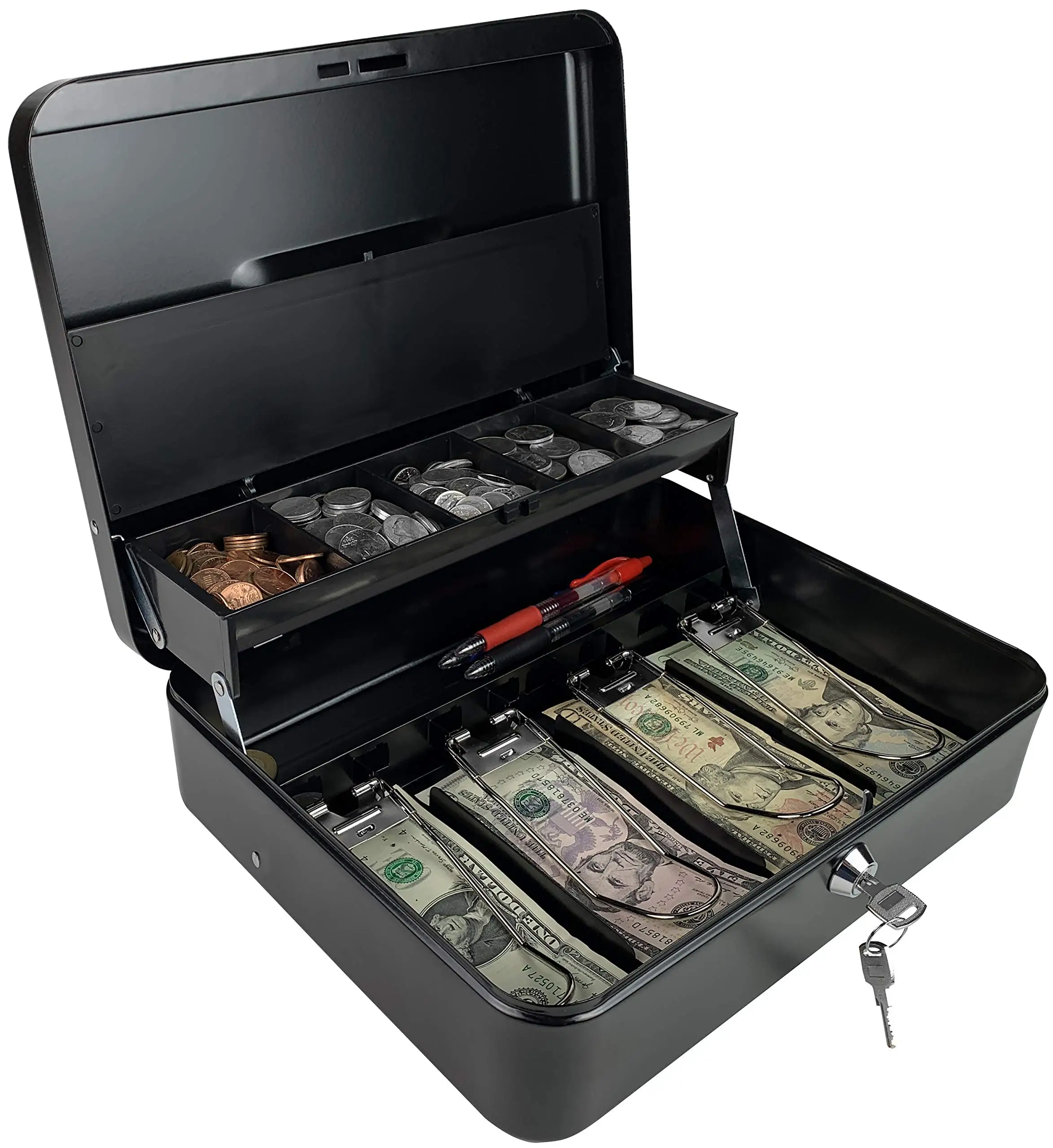 Cash box with Money Tray and Lock Money Boxes Case Money Safe Box