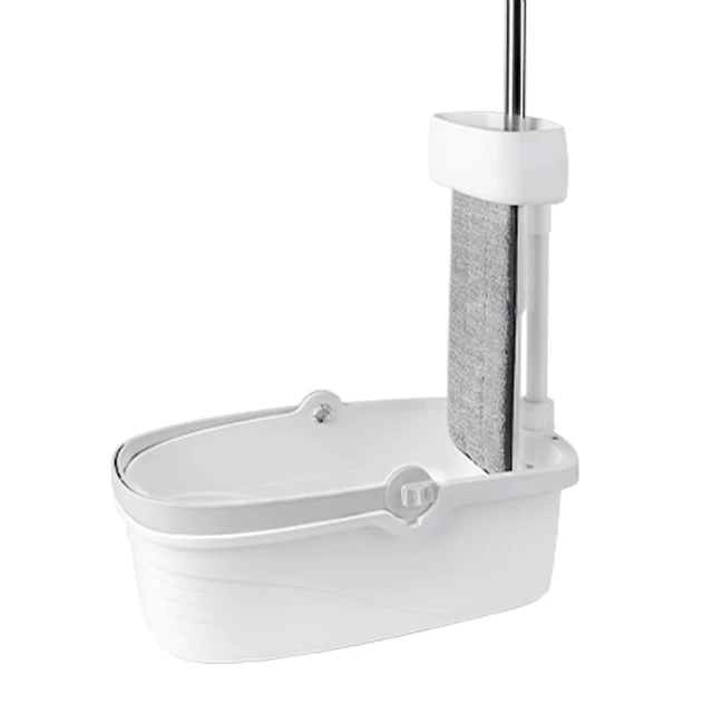 Microfiber Floor Mop  Cleaning Flat Mop  and Bucket Set with Wringer Long Handle