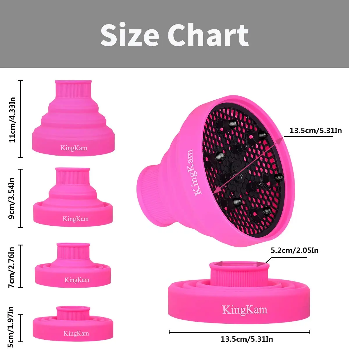 Collapsible Folding Universal Hairdryer Hair Blow Diffuser Silicone Curly Dryer for