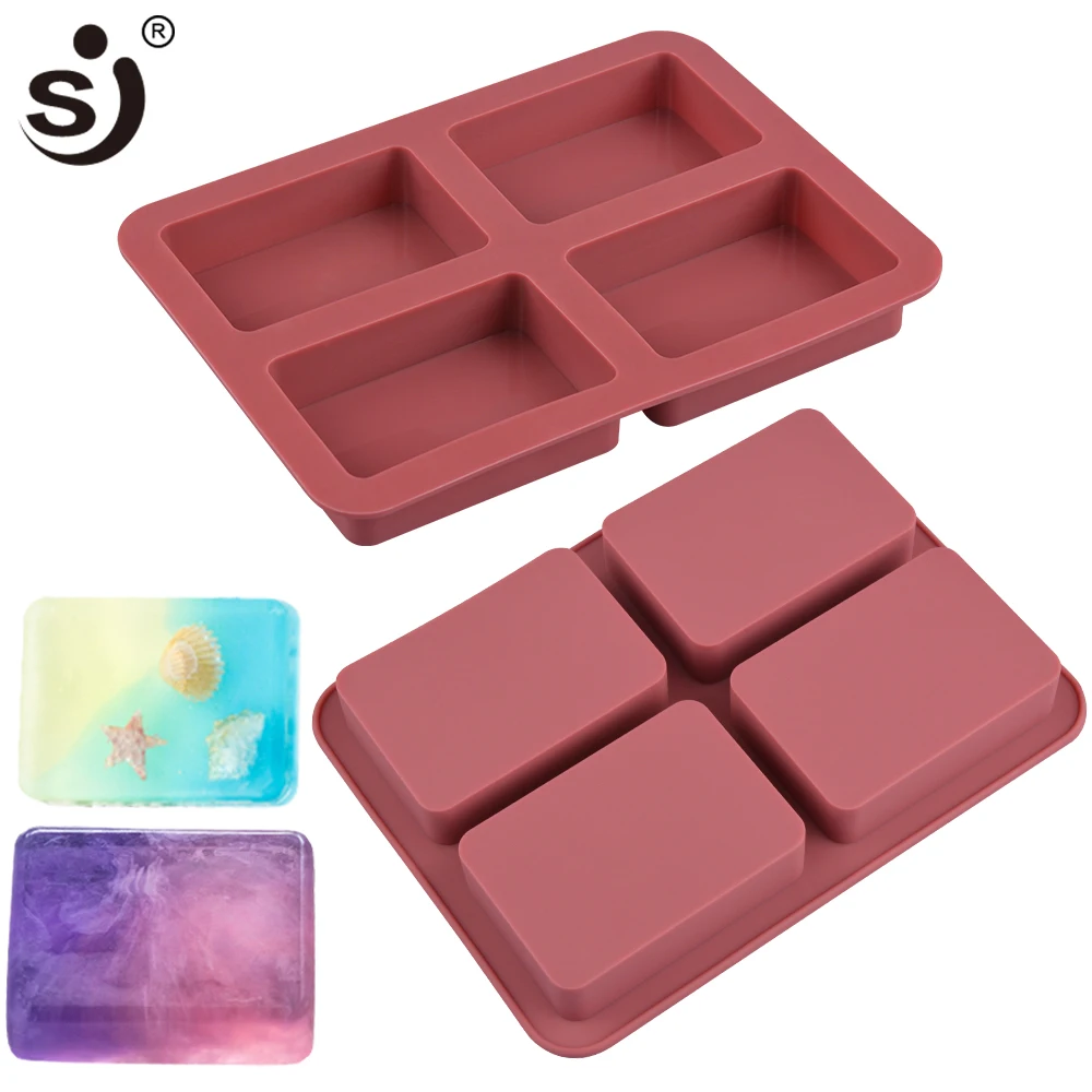 Manufacturer Sell 6 Cavity Rectangle Resin Epoxy Silicone Molds For Soap Making Reusable Soap Molds Silicon