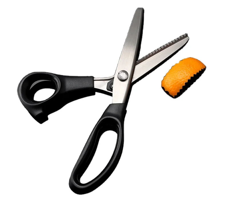 Stainless Steel Round Zig Zag Scissors Professional Shears Sewing Scissors Zig Zag Scissors