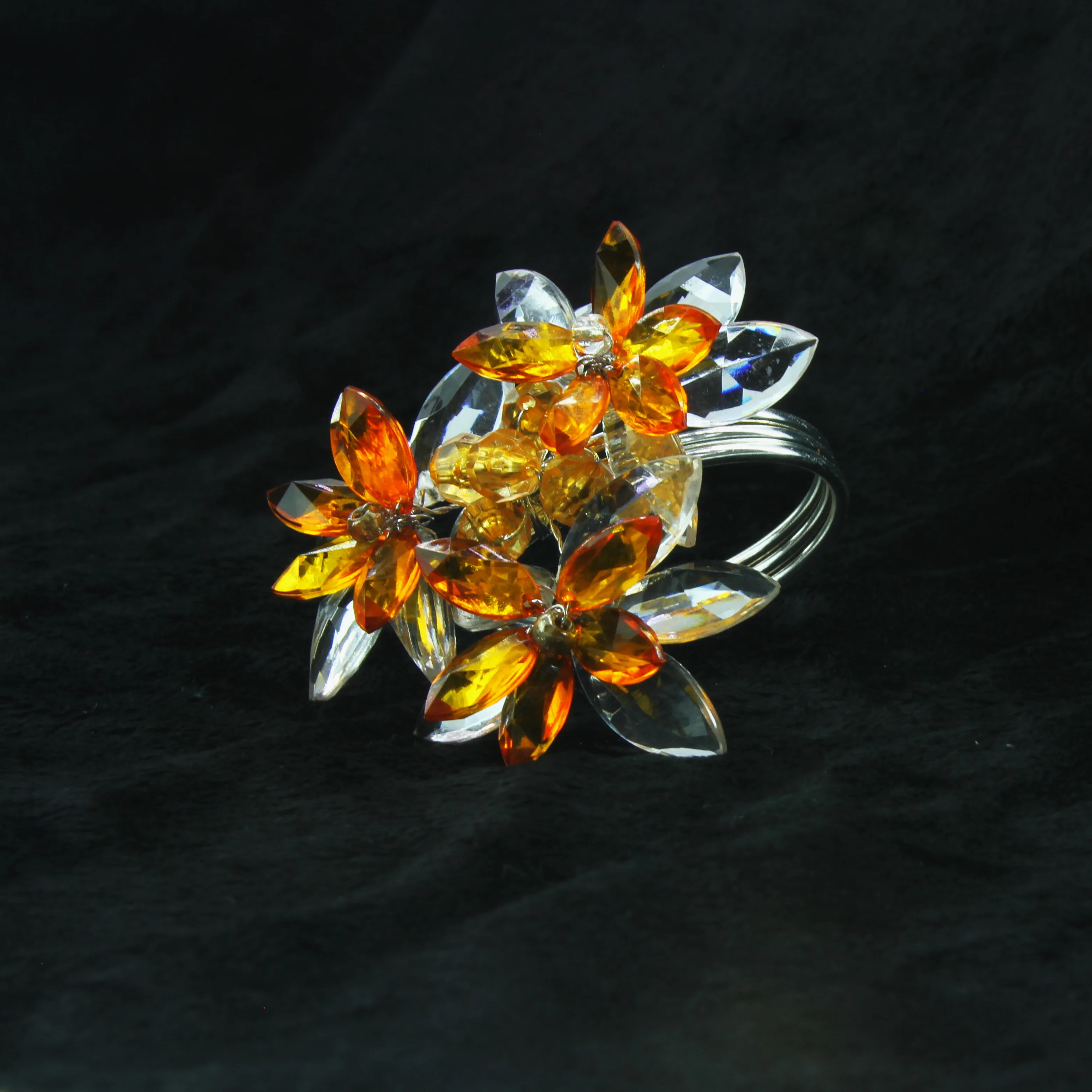 crystal acrylic  flower napkin ring many colors, decoration napkin holder