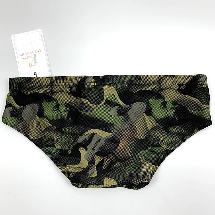 Quick Dry Custom Logo Fashion Swimwear Sublimation Swim Trunks Low Rise Sexy Male Bikini Swimming Briefs