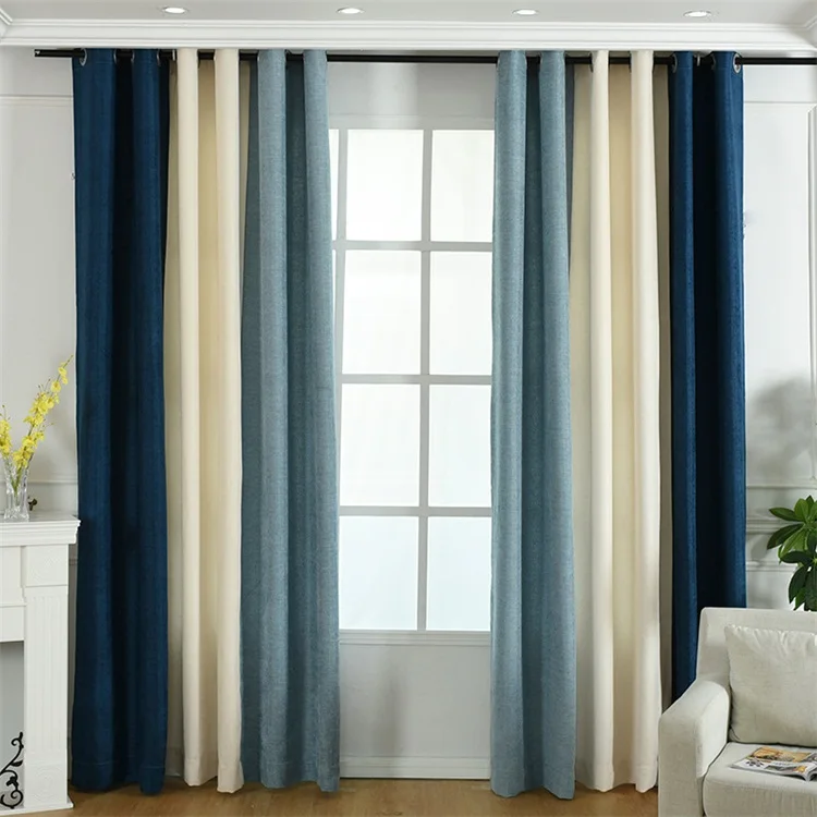100% Blackout Curtains Sliding Door Curtains with Clip Rings Linen Textured Patio Door Curtain for Sliding Door Room Divider Cur