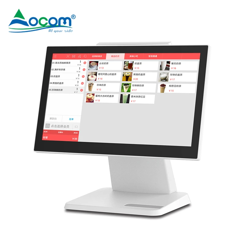 card reader windows 17 inch desktop dual touch screen smart pos systems