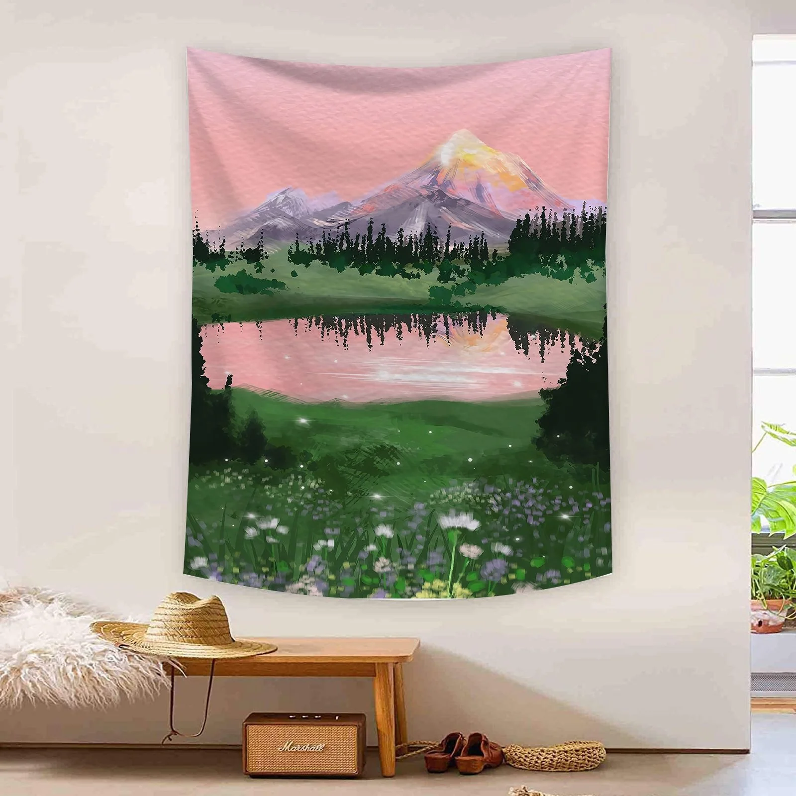 Personalized Door Curtain Hand-Painted Oil Painting Series 3D Digital Printing Tapestries Gifts For Women Men Friends Children