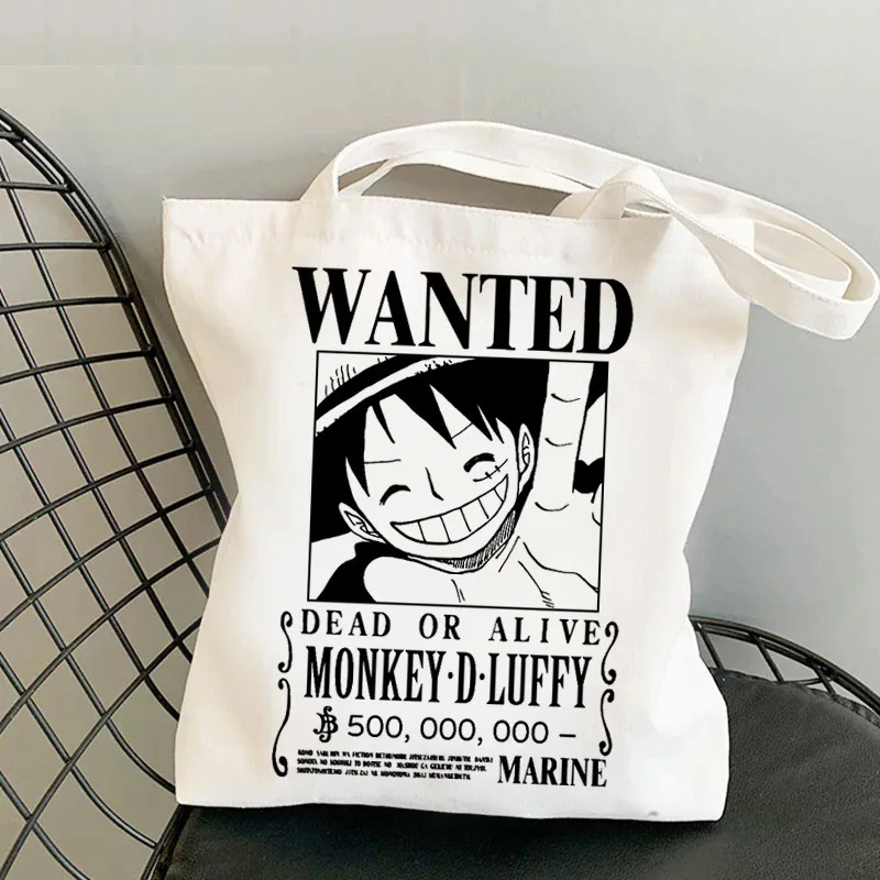 Customized Japanese Anime Figures Printing Canvas Bag Resueable Women Tote Bag Large Capacity Shopping Bag
