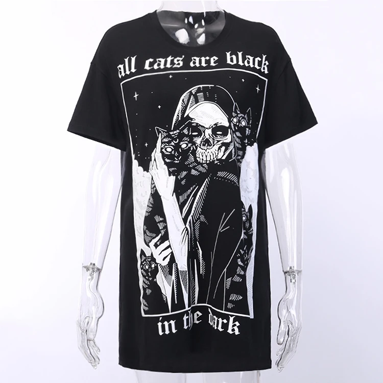 OEM Wholesale custom fashion street punk clothes high quality trend t-shirt summer clothing graphic printing punk clothing