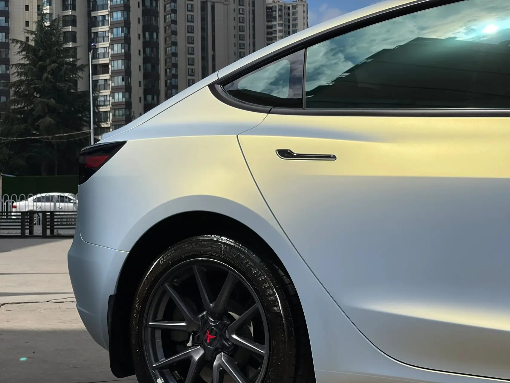 CARKOO PET Yuanfeng blue charm gold car wrap vinyl blue shift gold color car wrapping film