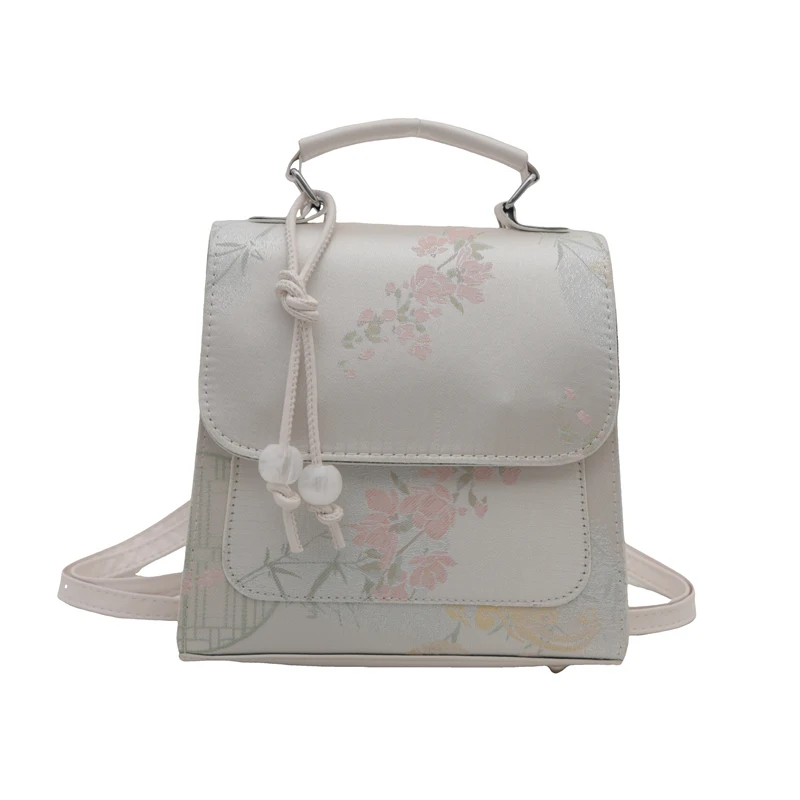 2024 New Chinese  Style Printed Backpack for Women Handbag Casual Beautiful Design Fashionable Niche Bag