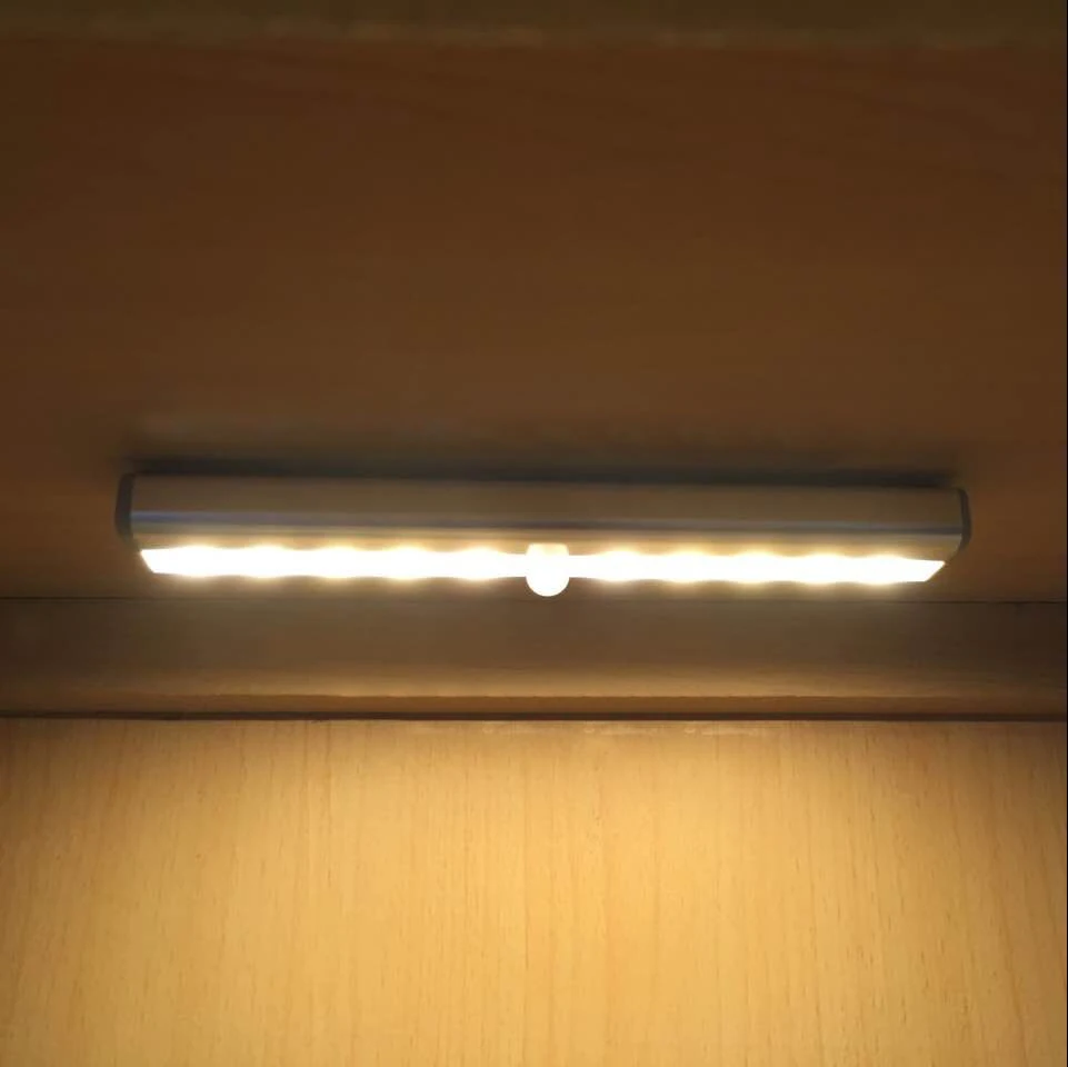 Led motion sensor Under cabinet light Requires 4*AAA batteries On auto off under cabinet lighting