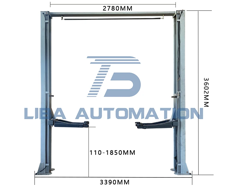 Car Lift LIBA 4000kgs capacity Gantry Type Bilateral Unlock 2 Pole Car Lift for Auto Garage Equipment