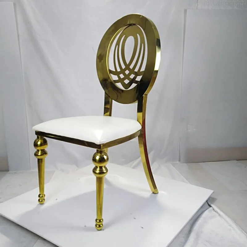 Wholesale Luxury Furniture Hotel Banquet Golden Stainless Steel Metal Frame Wedding Dining Chairs For Wedding Event Party