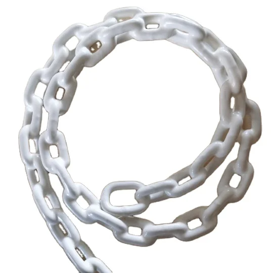 Черно-белая цепь с ПВХ покрытием NACM96/90 с увеличенными звеньями на каждом конце со скобами