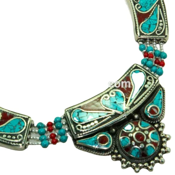 Wholesale Tibetan Fashion Necklace Jewelry Vintage Coral Turquoise Necklace, Wholesale Jewelry
