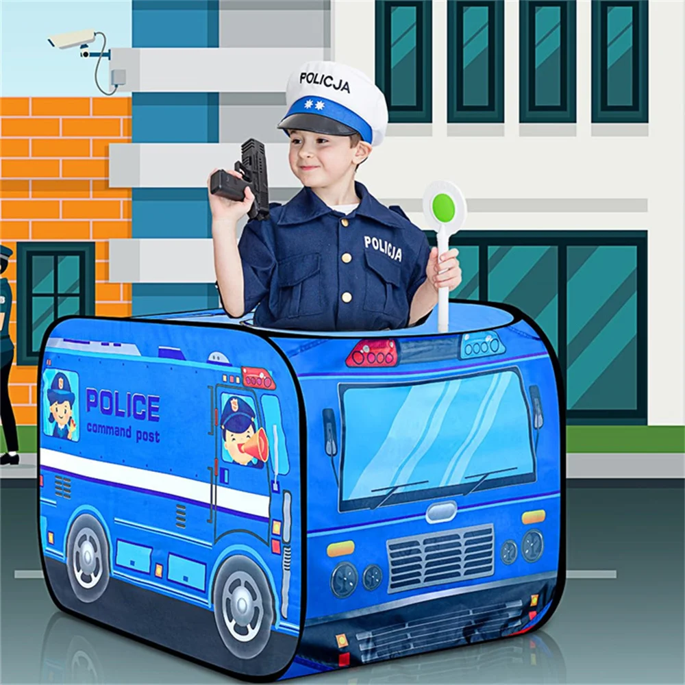 Kids Foldable Indoor and Outdoor Playhouse Vehicle Toys for Girls and Boys Fun Interesting Play Gift Prop