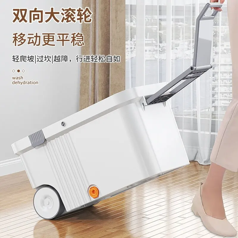 Оптовая продажа вращающаяся Волшебная Швабра 360 с наполнением из ультратонкого волокна и стержнем нержавеющей стали большими колесами