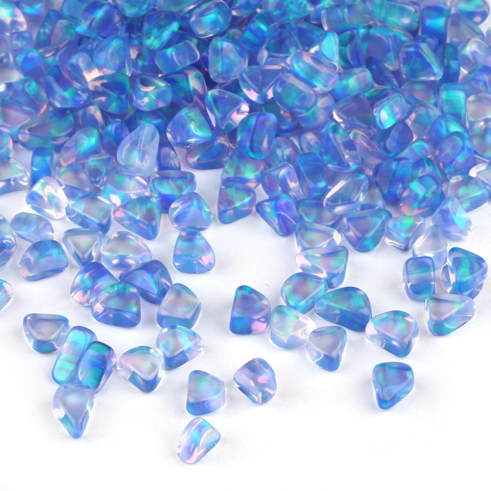 2023 Water Blue Green Stone Heat Process Irregular Synthetic Opal Resin Free 900 C Resistant Stone for Heat Blowing Decor
