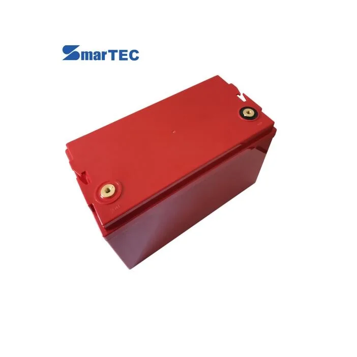 Solar battery Lithium ion 12 volt 100Ah rechargeable batterie in red case with M8