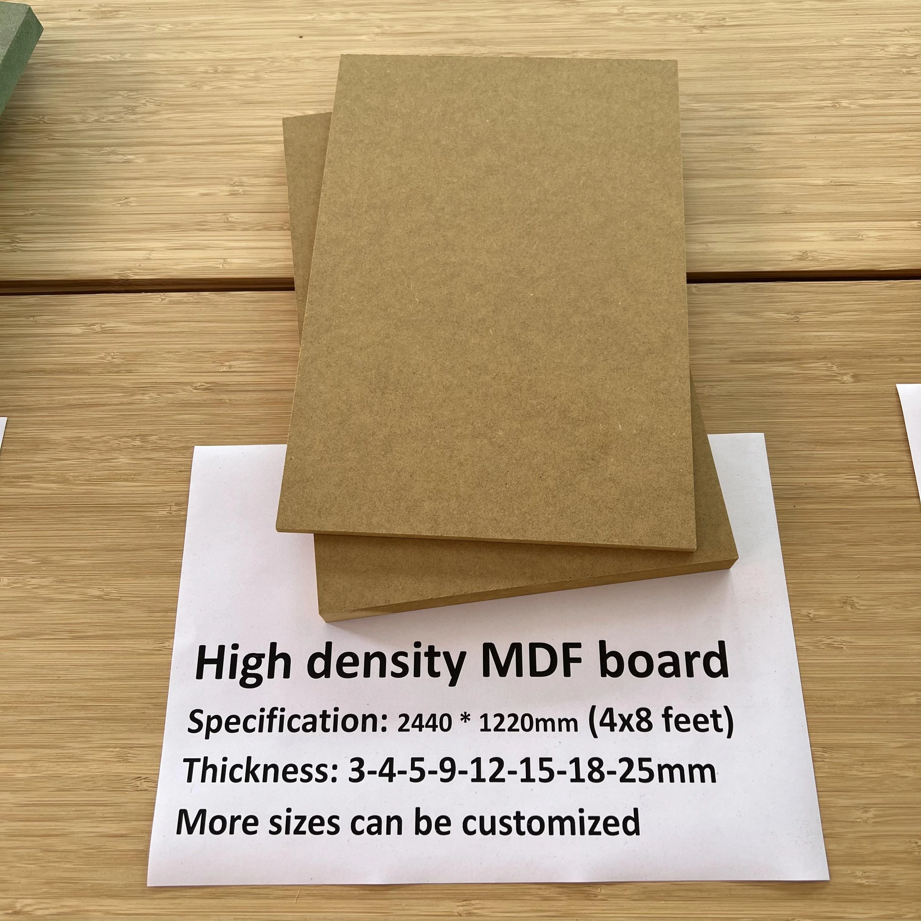 Customized Multiple Color Plain 18mm Mdf Board Can Be Film Faced By Melamine Or HPL for Furniture and Kitchen Cabinet