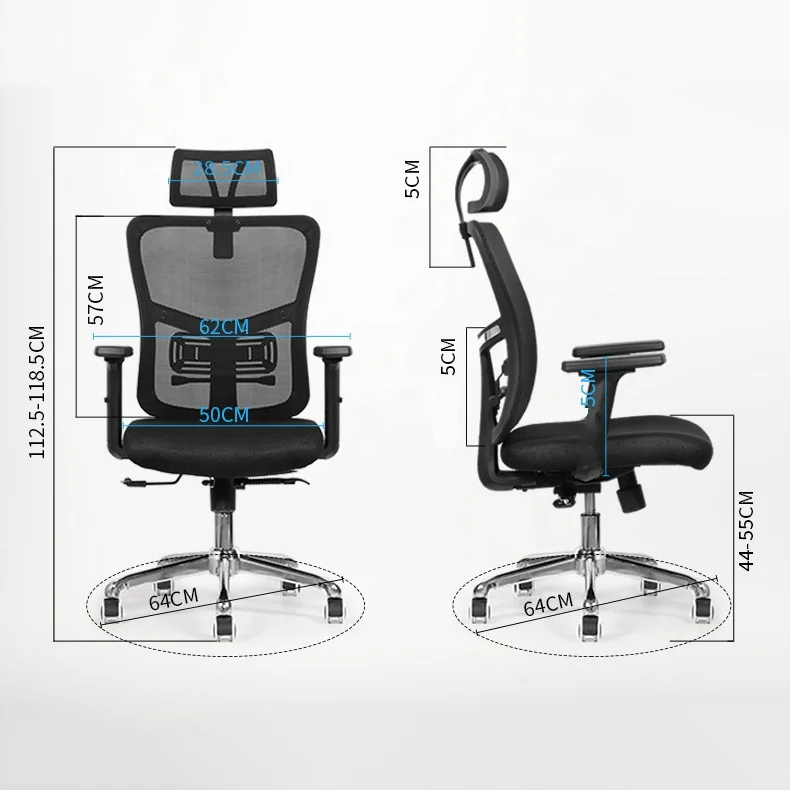 Ergonomic Modern Black High Back Computer Desk Chair Office Chair For Adult