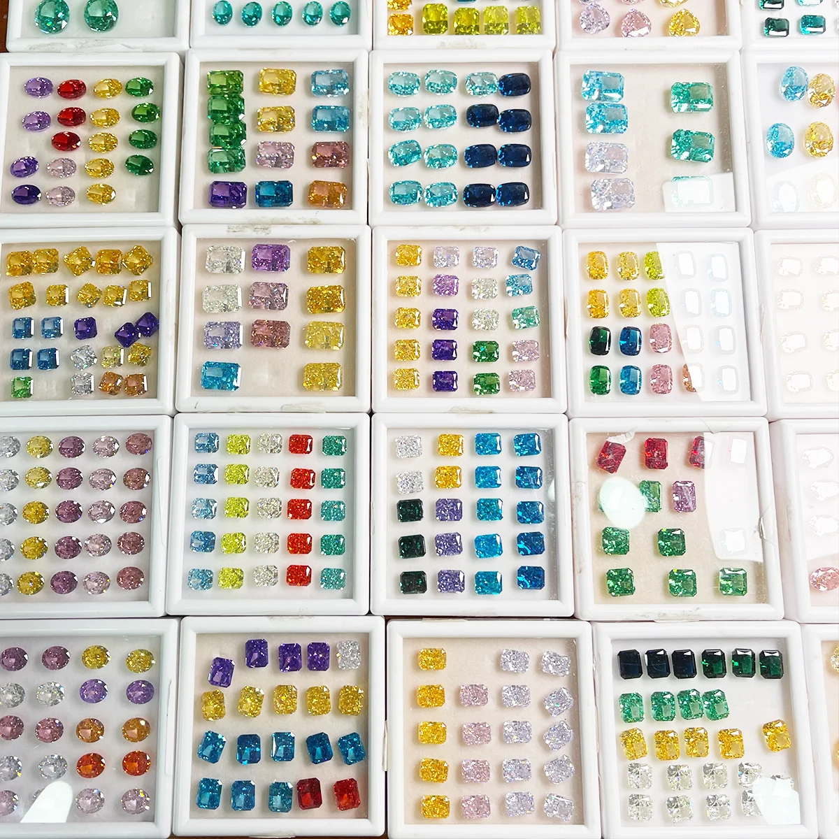 Crushed Ice Cut Cubic Zirconia Loose Octagon Square Cut CZ Beautiful Fancy Color High Carbon Diamond