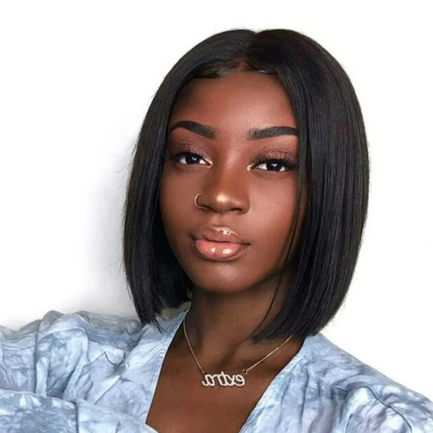 8 inch lace front glueless brazilian colored  lace frontal peruvian square cut colorful bob wig for black women