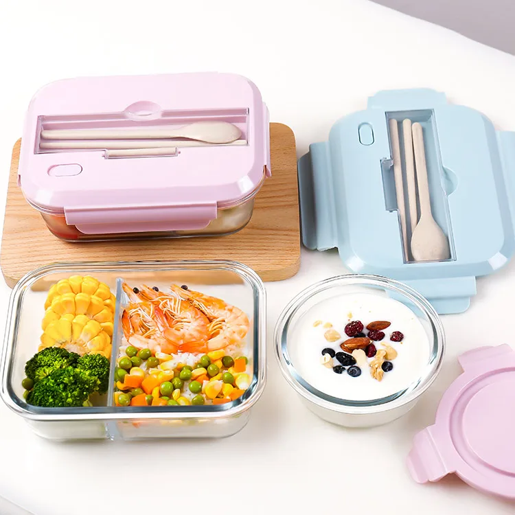 
Japanese top selling 2019 factory price high quality children kids cute food grade glass bento box for lunch 062 