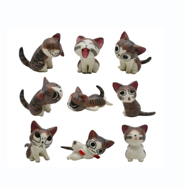 9 шт. миниатюрные фигурки кошек