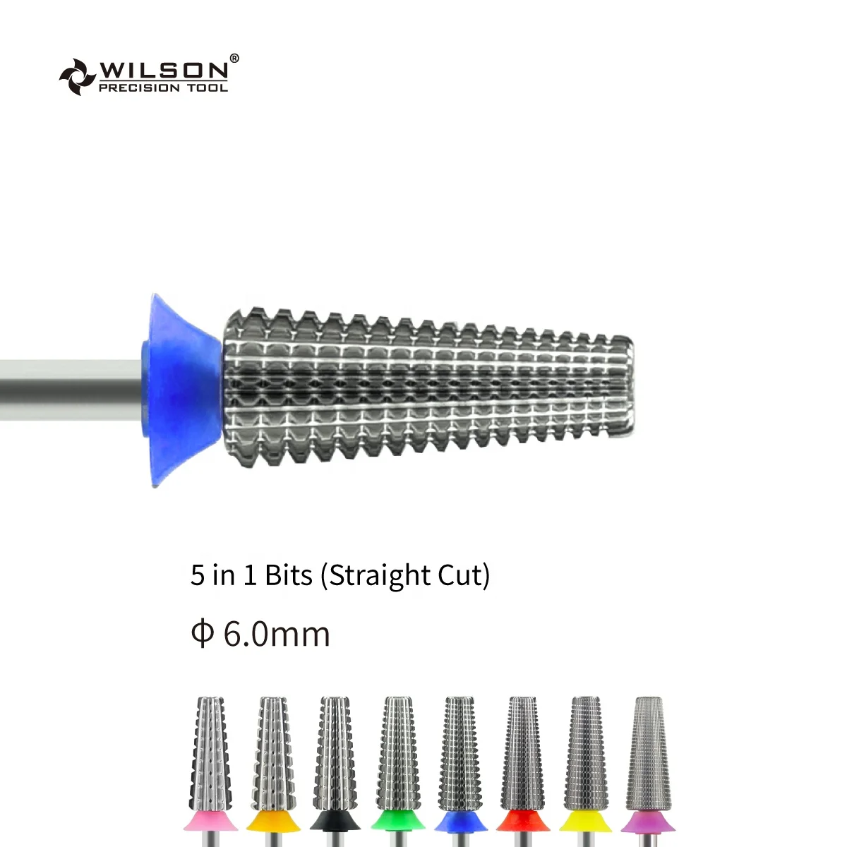 6.0mm 5 in 1 Bits (Straight Cut) Uncoated Quick Release 5 in 1 Time-saving nail drill bit set No Scalding  Dental Bur