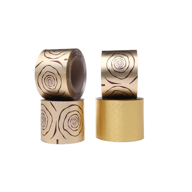 professional factory supplier customized logo  aluminum foil roll  gold coin chocolate foil wrappers