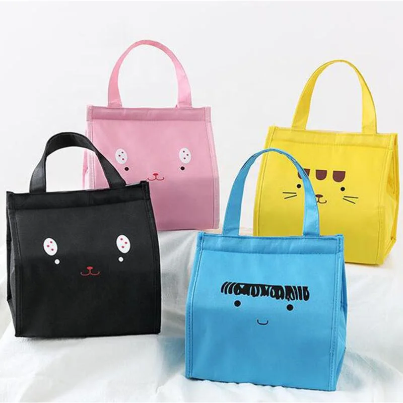 Cute Cartoon Thermal Insulated Student Tote Lunch Pouch
