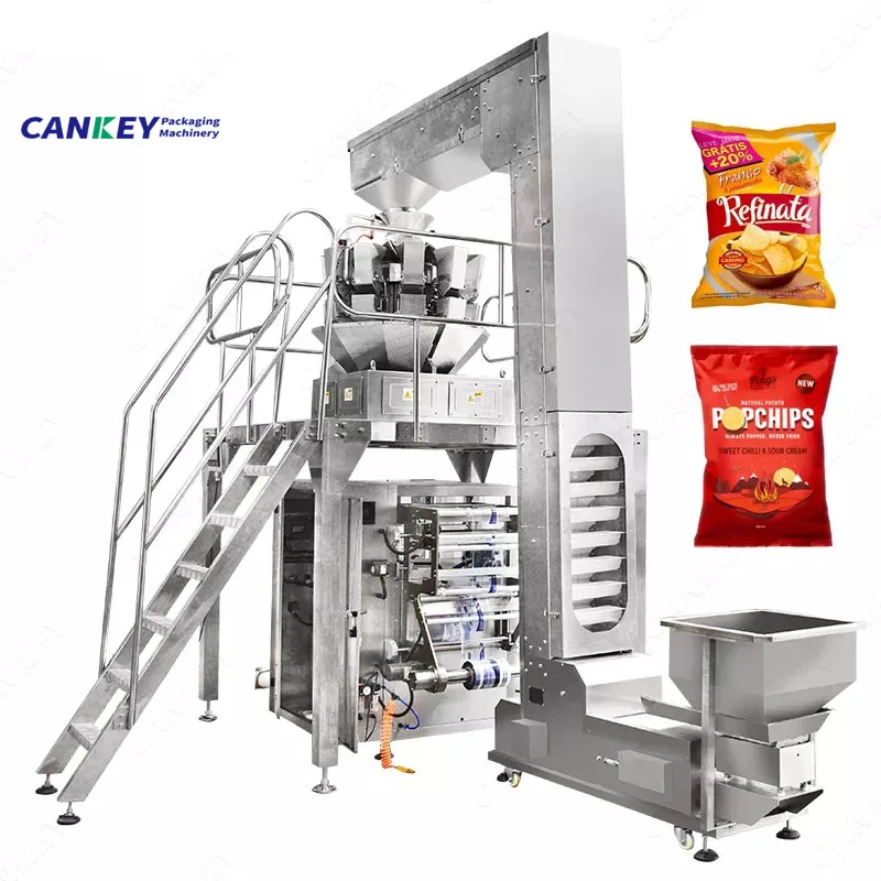 Automatic Frozen Potato Plantain Chip Packaging Nuts Coffee Bean Packing Granule Filling Machine