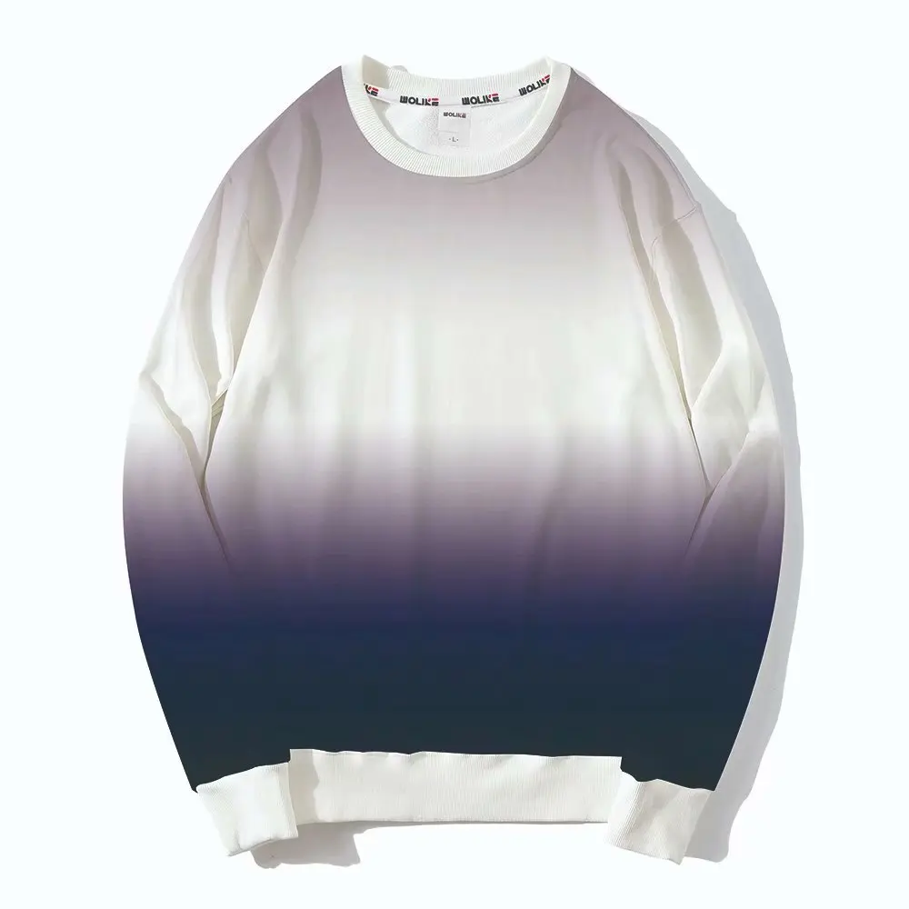 
New style beautiful acrylic blend jumper knit men sweater dip dye set Gradient sweater 