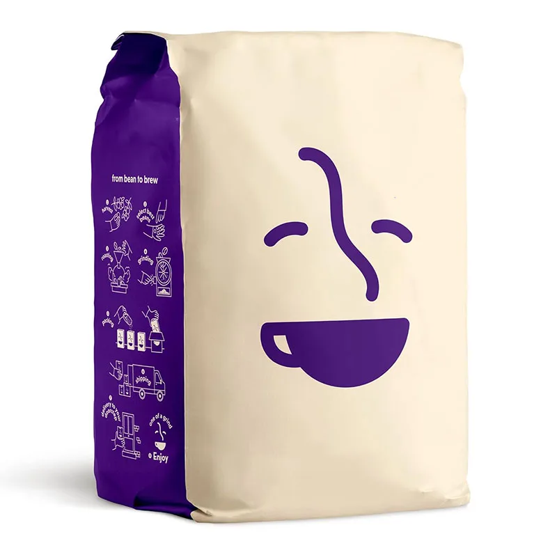 Magic Brand Digital Printing Coffee Packing Gusset Pouch with Zipper for Flat Bottom Coffee Snack Food Mylar Bag With Valve