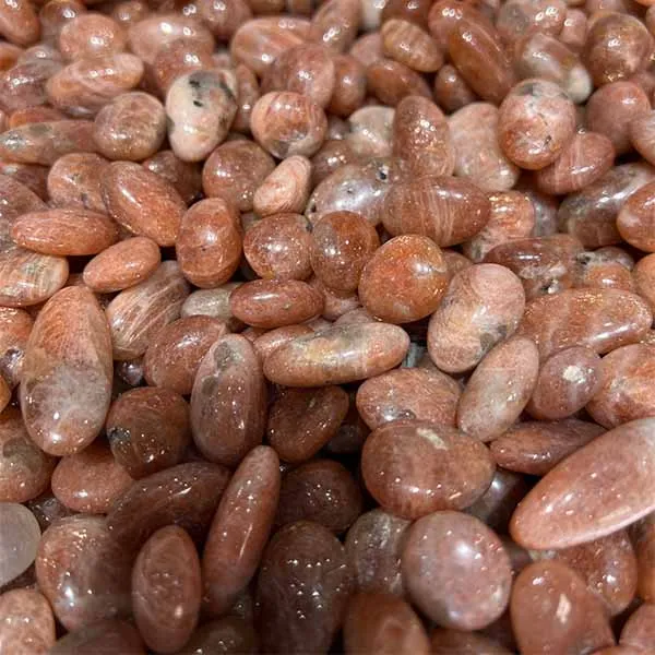 Polished Golden Sunstone Crystal Gravel Healing Stone Tumbled Stone