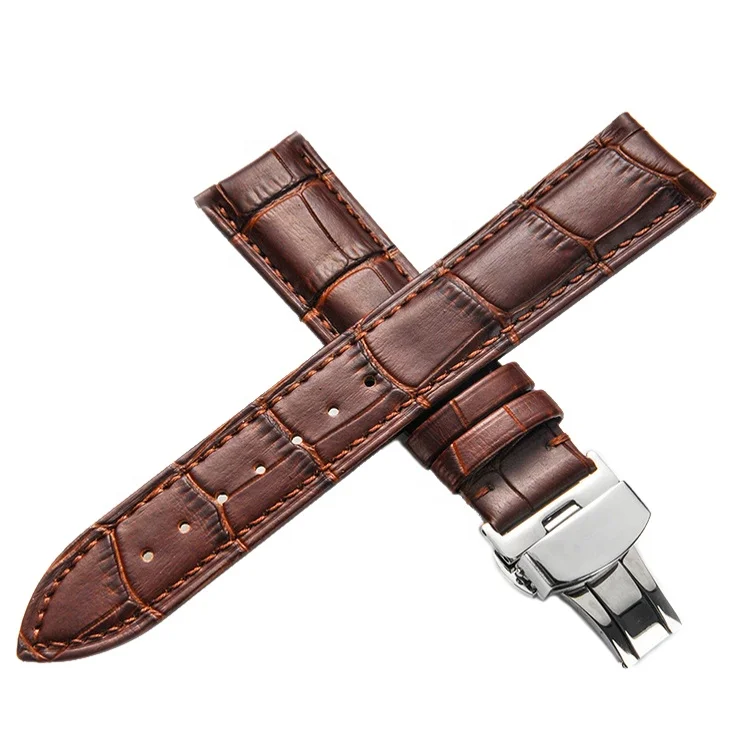 Fashion Crocodile Grain Leather Wristband Quick Release Genuine Leather Watch Strap Replacement Watchband Changeable Watch Band