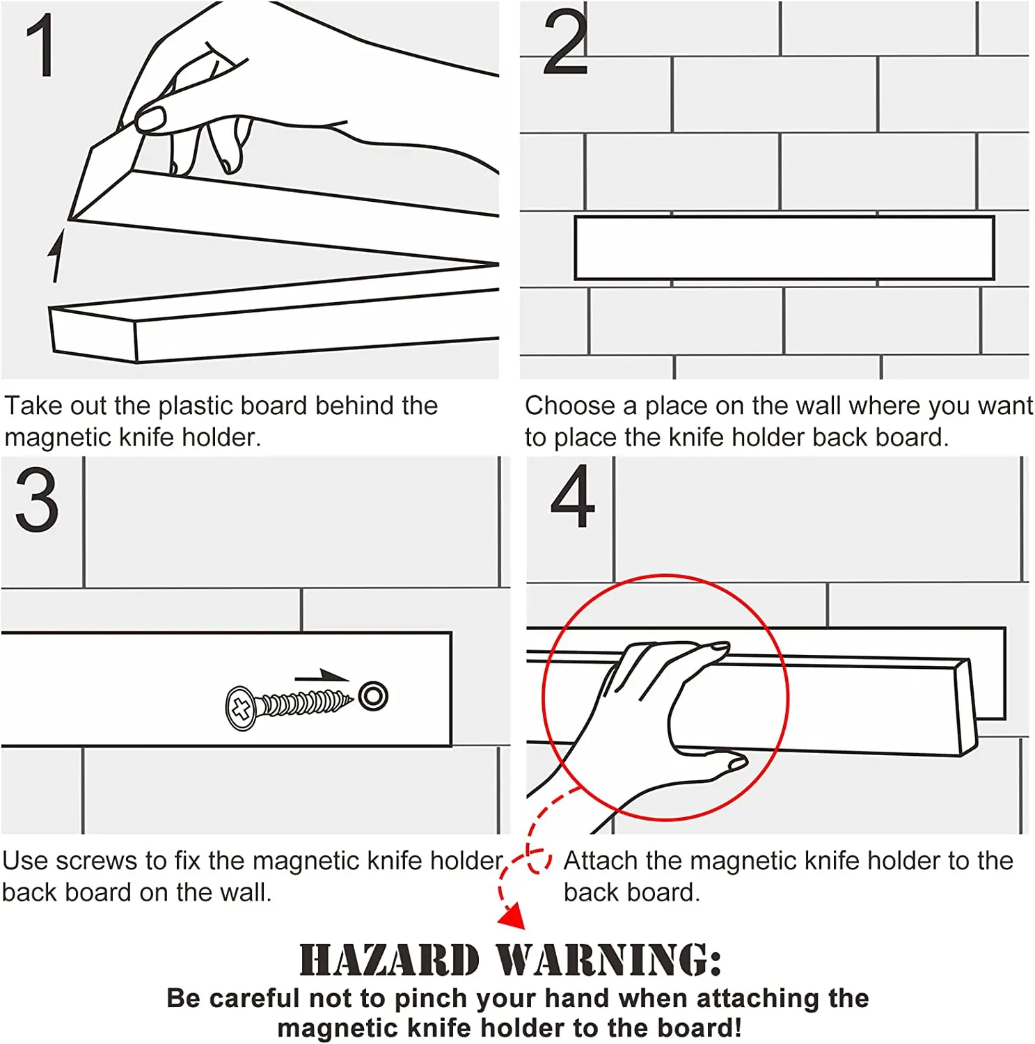 16 Inch Stainless Steel Magnetic Knife Holder for Kitchen Wall