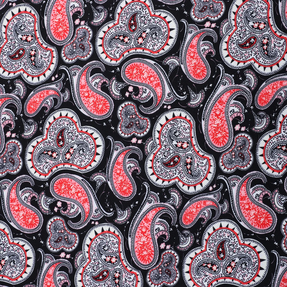 
Trade assurance stock persian style custom paisley printed poly sportswear breathable stretch fabric 