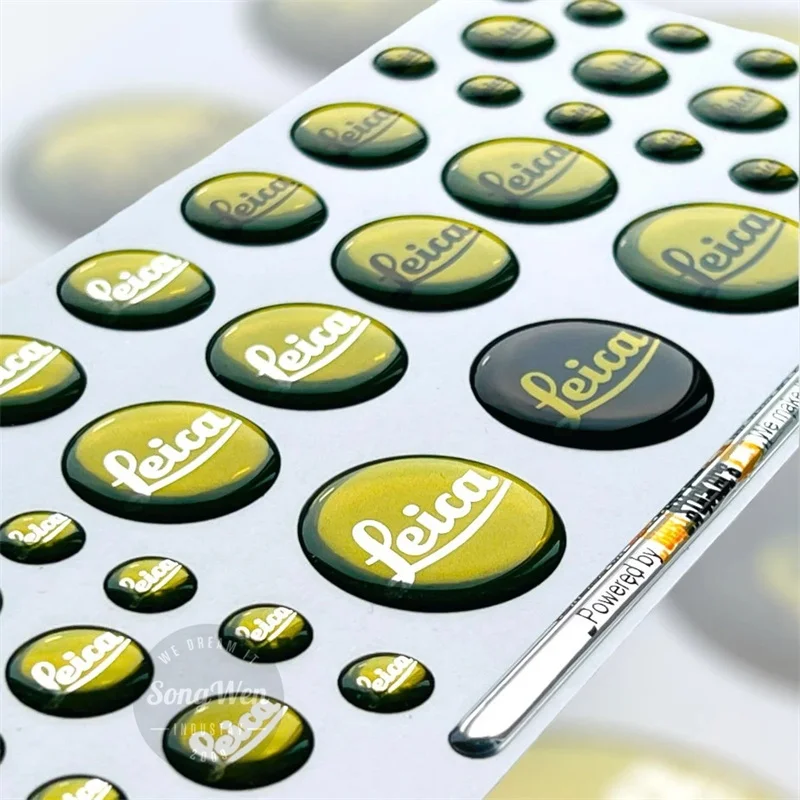 Company Logo Self Adhesive Dome Waterproof Badge Sticker Printing Clear Transparent Personalized 3D Resin Dome Stickers