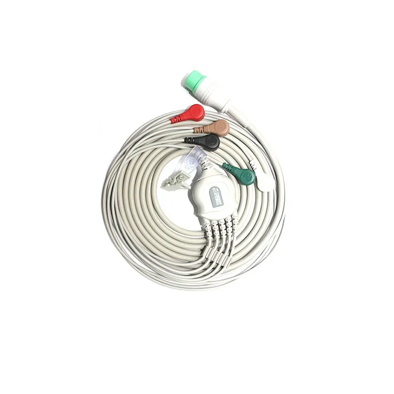ECG cable 5 lead wires Compatible for Siemens MS16231/ MS16546 /MS16547 Drager monitor
