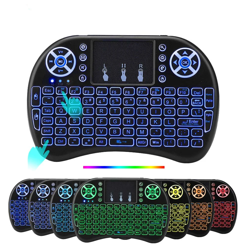 I8 Portable Custom layout Backlight 2.4GHz mini Wireless handheld Keyboard For Smart TV Android BOX