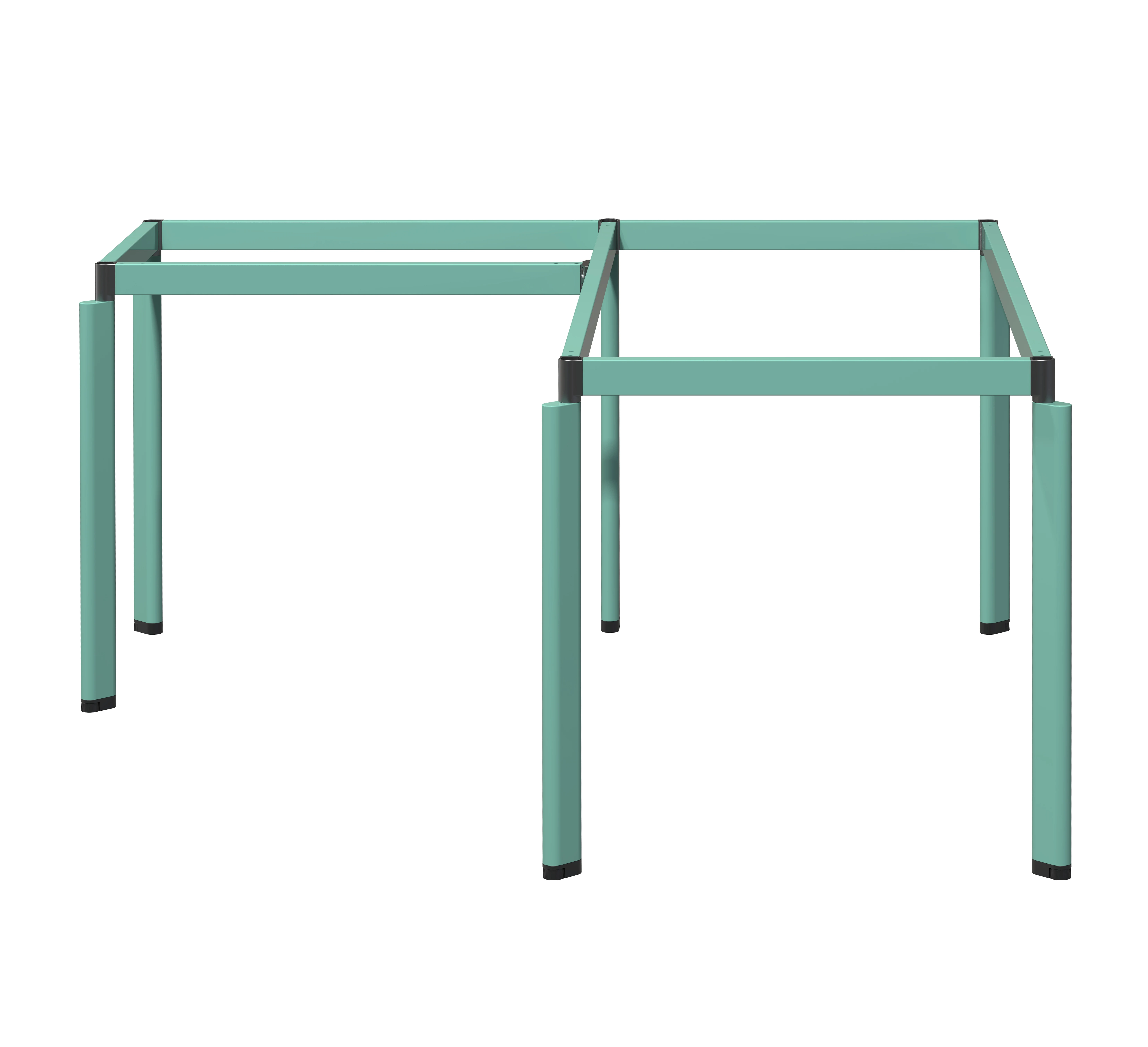 Modern office furniture fashion table L-shape steel desk base cast iron executive metal table base pedestal desk