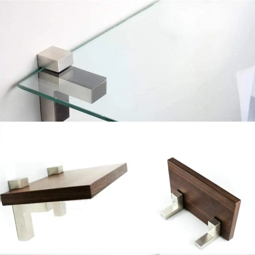 High Quality Zinc Alloy Wall Mounted Adjustable Glass Shelf Support Brackets