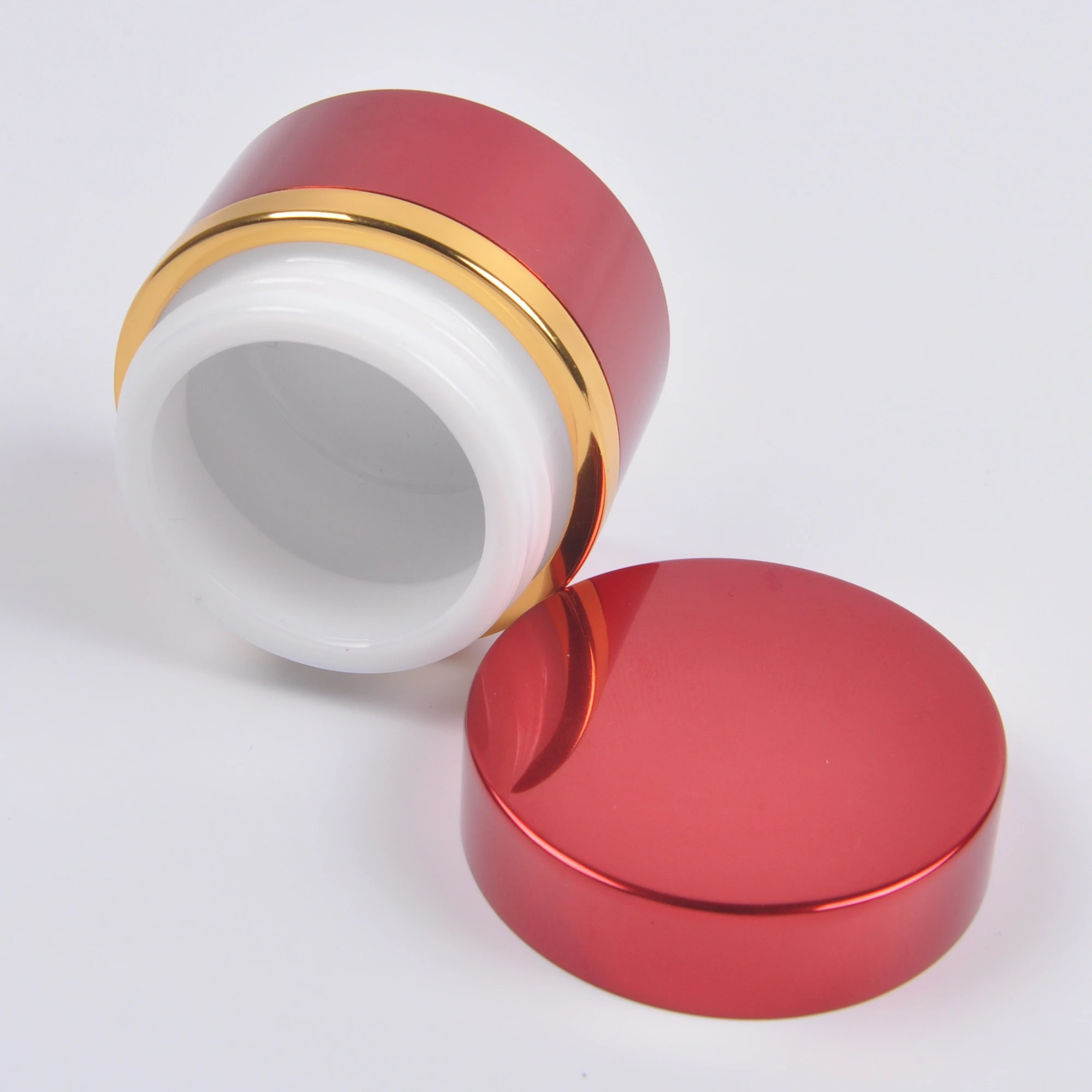 Matte Silver Aluminum Luxury ceramic cosmetic Cream Jars jar green cosmetic jar