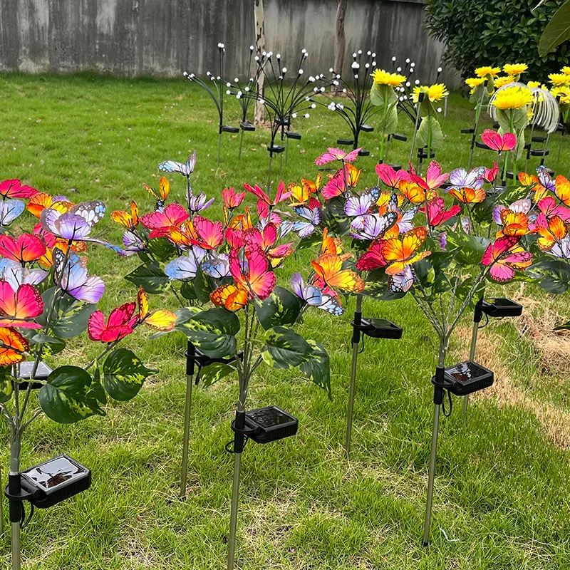 New Product Ideas  Landscape Garden Lamp For Outdoor Decoration Solar Butterfly Flower Lights