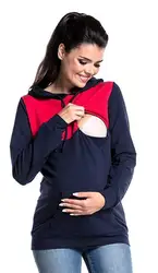 Wholesale custom women maternity hoodie zipper hidden breast feeding sweat hoodie for pregancy