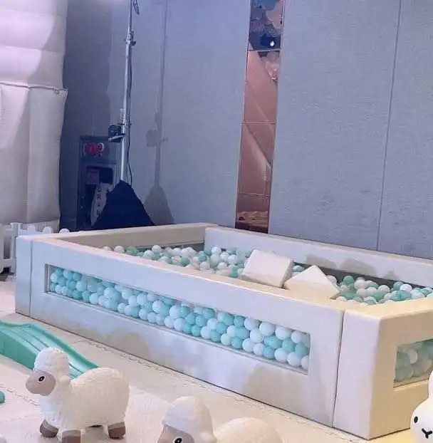 1.2 Meter 4 Feet Custom Baby Indoor Playground Soft White Clear Ball Pit With Clear Window