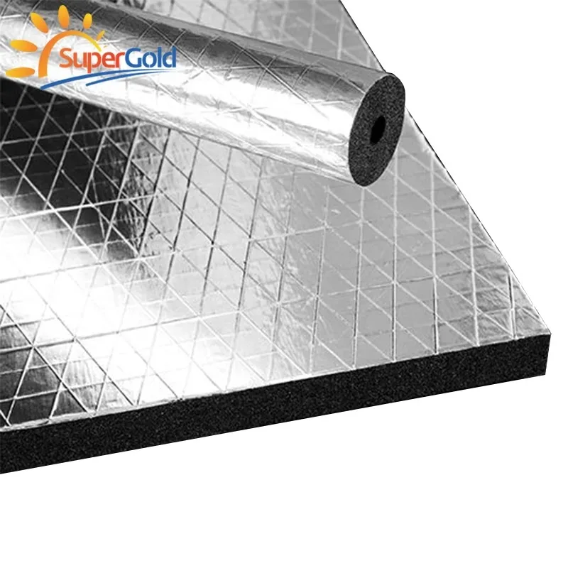 SuperGold class b1 rubber foam elastomeric board rubber foam with aluminum foil nbr rubber foam insulation roll 25mm