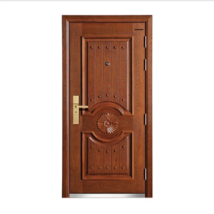 Custom Design Exterior Security Door Safety Main Steel Wooden Armored Doors For House